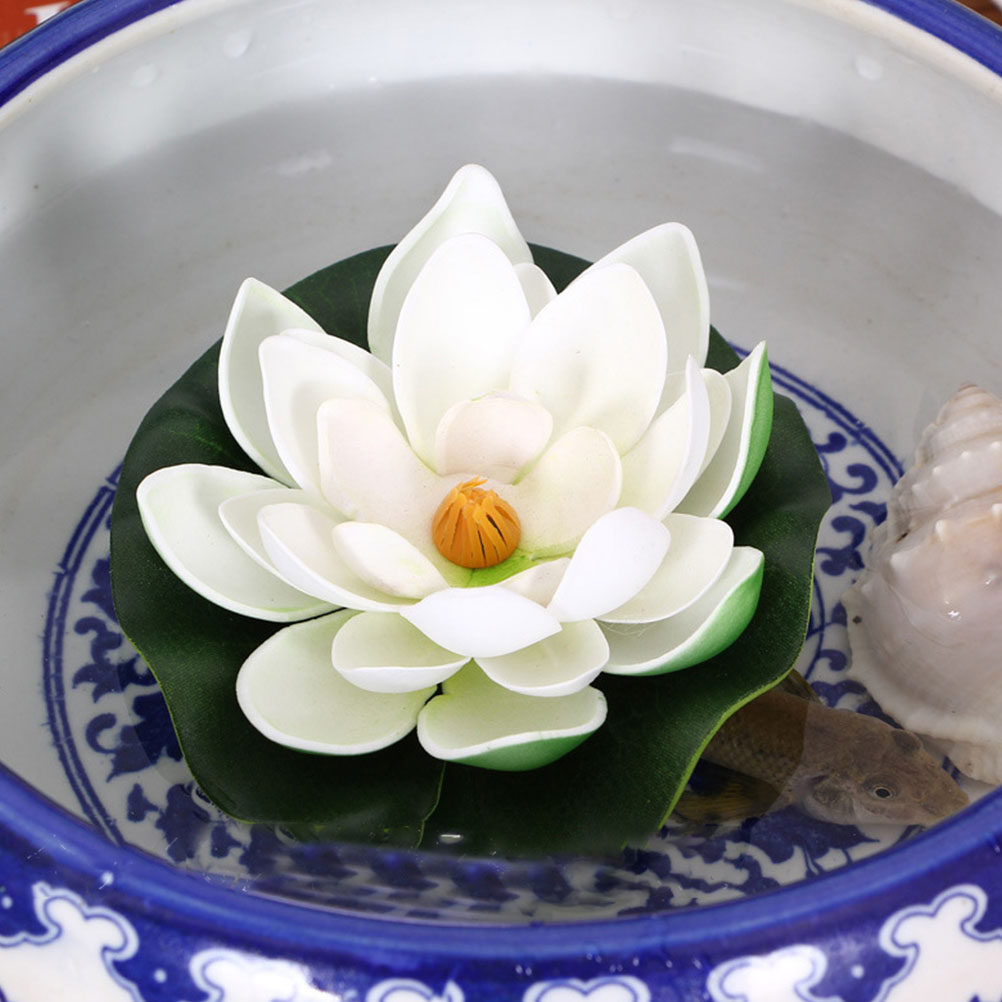 Aquarium Plants - 8Pcs Simulation Lotus Floating Water Lily