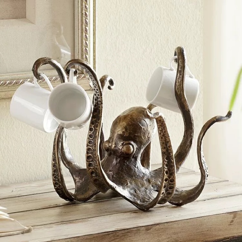1pc Octopus Sculpture Cup Hold - Aquarium Decor 评论和价格