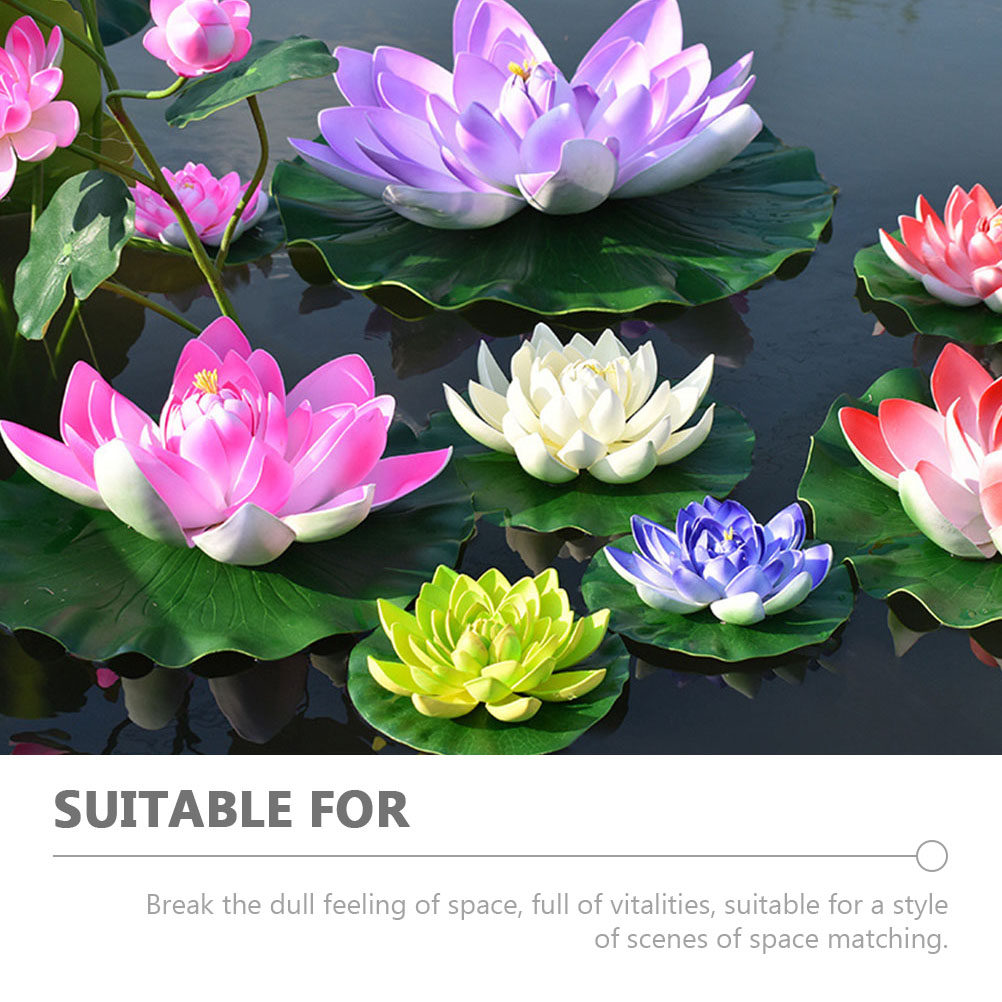 8Pcs Simulation Lotus Floating - Aquarium Plants 评论和价格