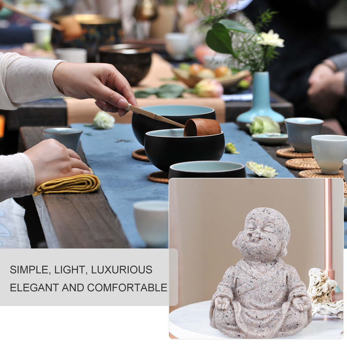 Maitreya Buddha Statue Sandsto - Aquarium Fish Tank 评论和价格