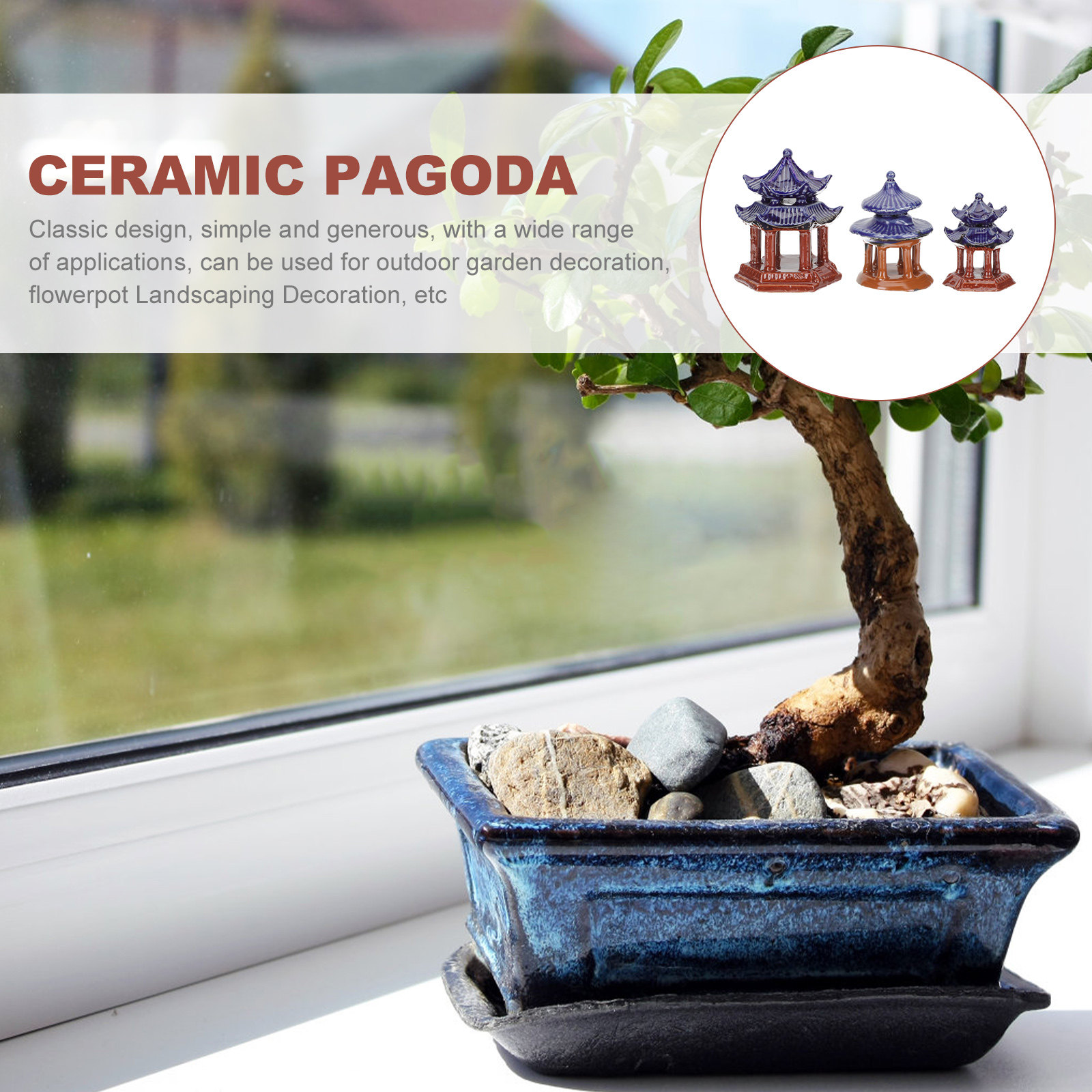 3Pcs Ceramic Pavilion Miniatur - Aquarium Fish Tank 评论和价格