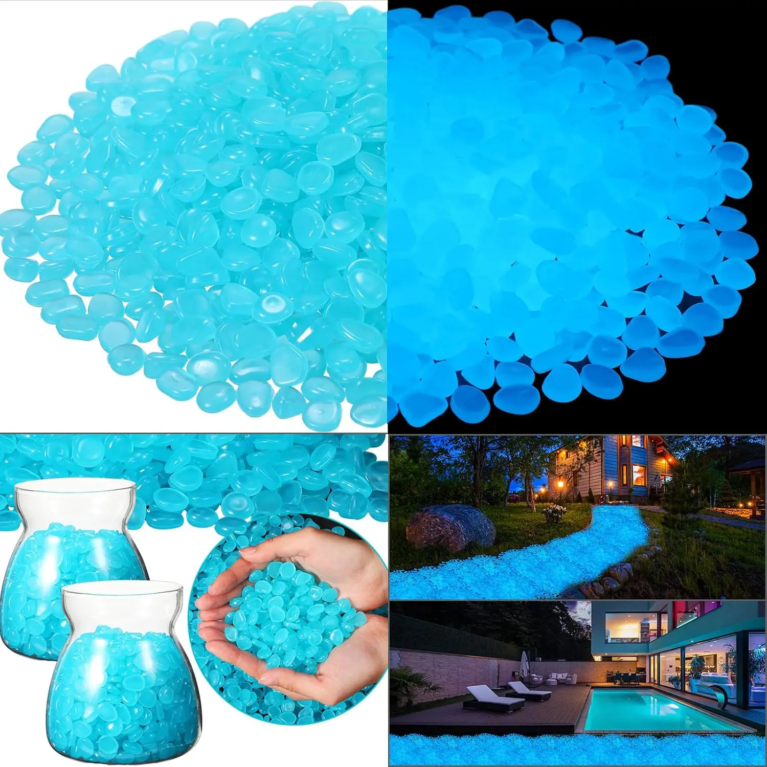 500Pcs Glow in The Dark Garden - Fish Tank Gravel 评论和价格
